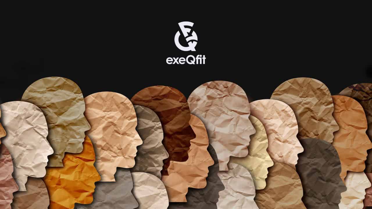 an artists interpretation of people's heads made with crumpled paper of various brown tones